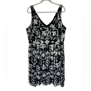 R&M Richards Dress Black White Crepe Lined Party Cocktail Dress Womens Sz 18W